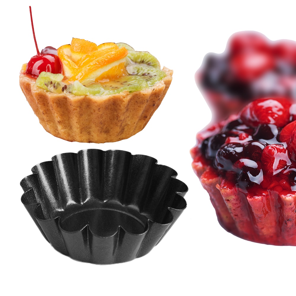 Khuôn Thép Carbon Làm Bánh Tart / Pizza / Cupcake / Cupcake Chống Dính Tiện Dụng DIY