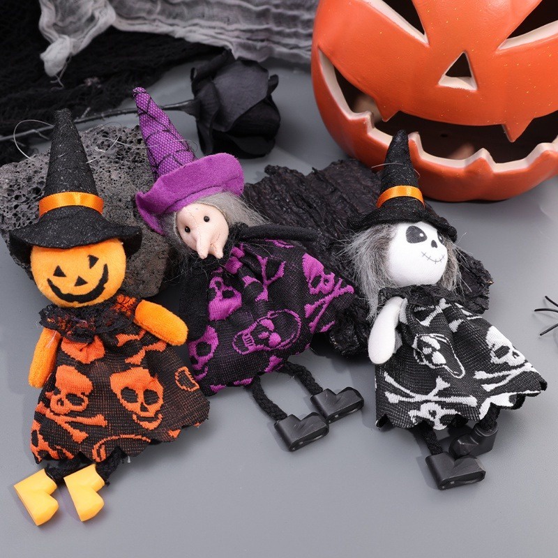 Búp Bê Nhồi Bông Hình Phù Thủy Bí Ngô Hoạt Hình Sáng Tạo Trang Trí Nhà Cửa Dịp Halloween