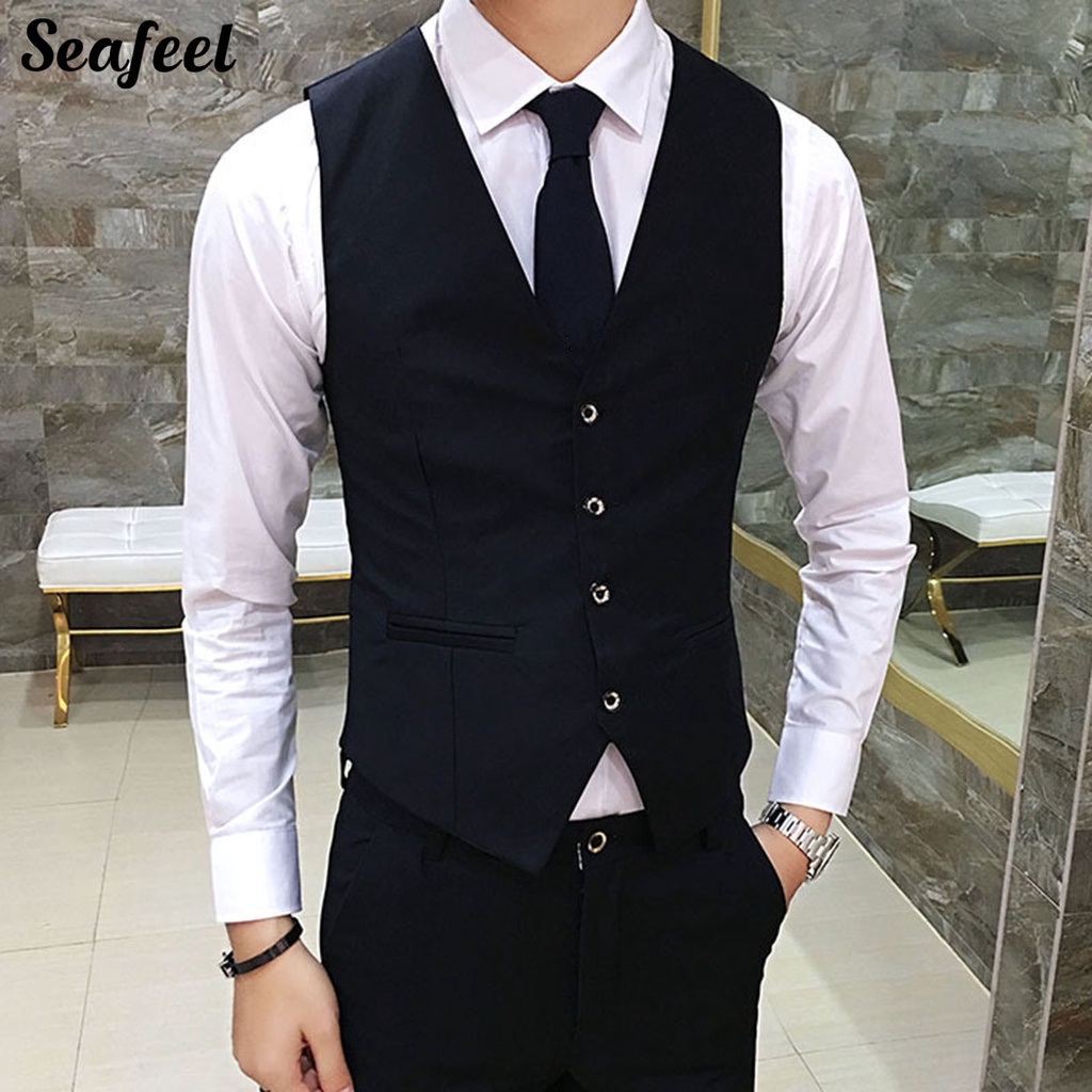 Áo Khoác Vest Màu Sắc Đơn Giản Thanh Lịch Cho Nam