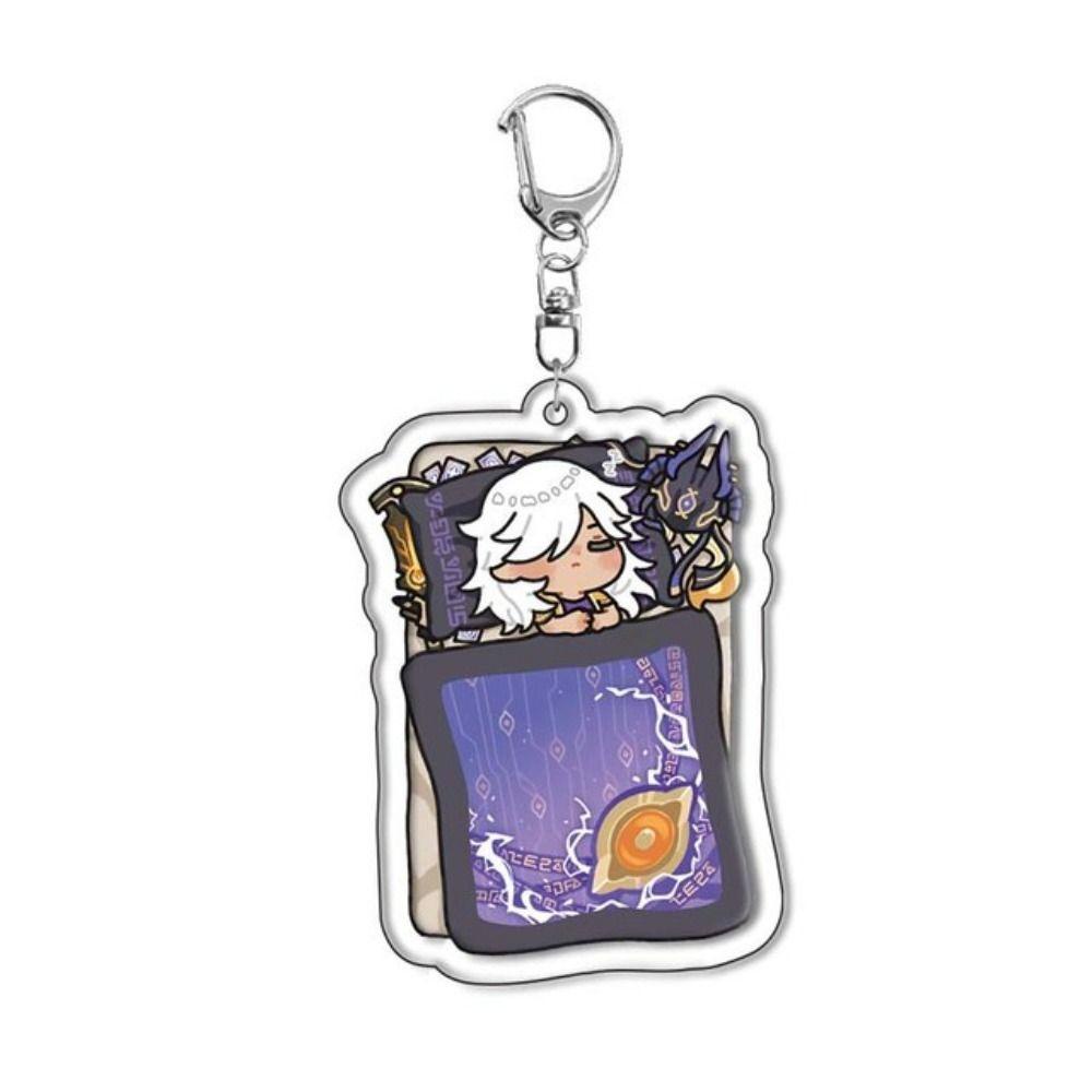 Mmluck Genshin Va Chạm Móc Khóa Bằng Acrylic Họa Tiết Hoạt Hình Anime Genshin Va Chạm Trang Trí Túi Xách Đi Học