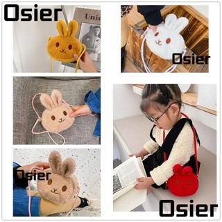 Túi Đeo Chéo Vai Bằng Vải Lông Họa Tiết Thỏ Dễ Thương Bắt Mắt Sành Điệu