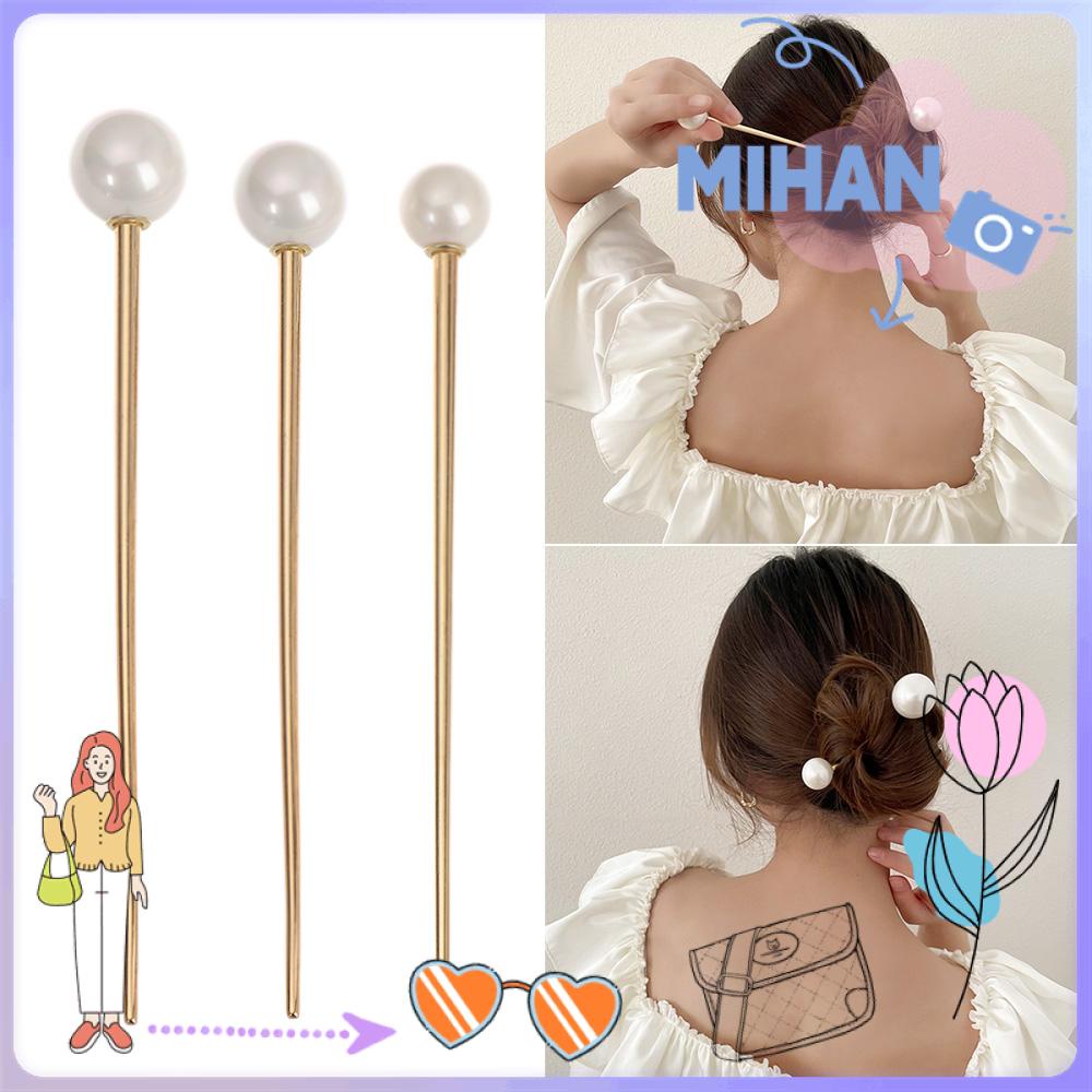 (Hàng Mới Về) Kẹp Tóc Kim Loại Đính Ngọc Trai Thời Trang Mihan1