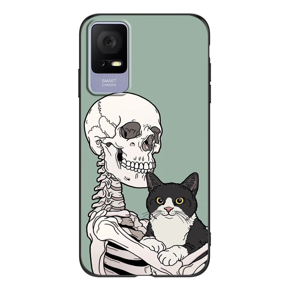 Ốp Điện Thoại silicone tpu Mềm In Hình Đầu Lâu / Mèo / Ong Cho tcl 408