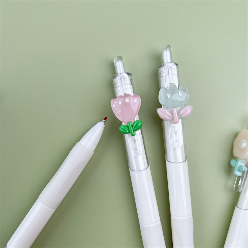 Bút Bi Nước Mực Gel Bút Mực Đen Ngòi 0.5mm In Họa Tiết Hoa Xinh Xắn- Tiệm Bút Nhà SHIORI