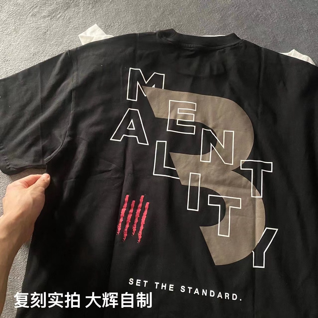 Ready stock chris's dirty b mentality short-sleeved tee sports stretch