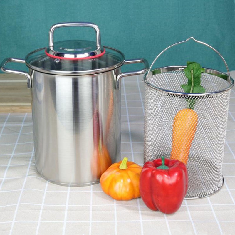 Nồi măng tây bằng thép nồi súp gia đình với giỏ măng tây pasta nấu ăn bộ lọc