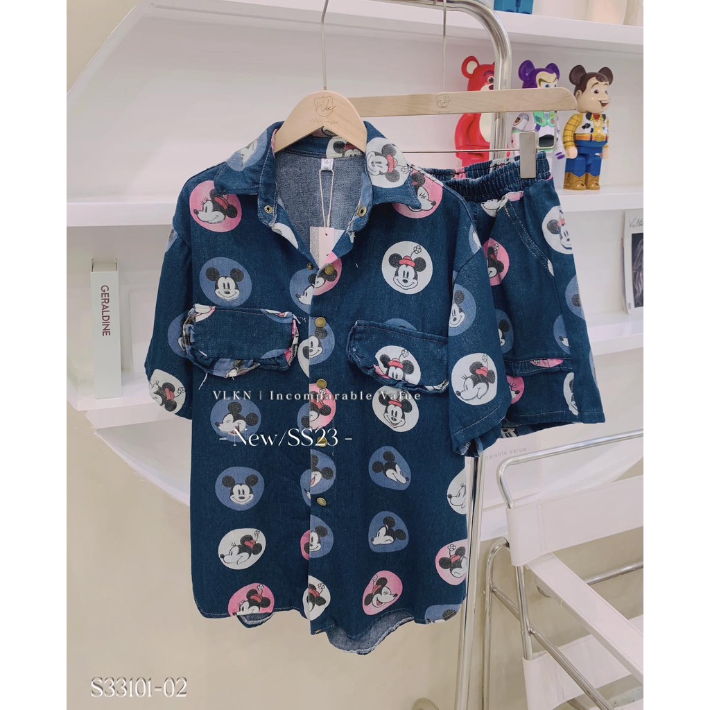 Set chấm bi mic.key viền bèo