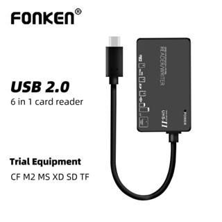 Đầu đọc thẻ nhớ FONKEN CF M2 MS XD SD TF 6 trong 1 cổng USB2.0/ Type-C