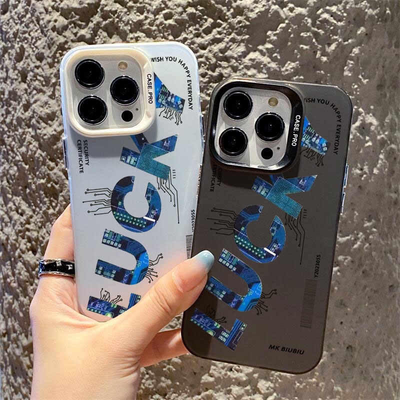 Ốp Điện Thoại Cứng Màu Nhám Hình Nhãn Hiệu May Mắn Cho iphone 11 12 13 14 Pro Max 14Plus ip 12promax 13promax