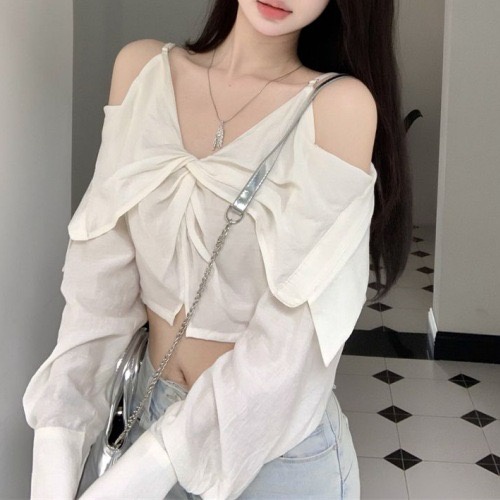 Áo Sơ Mi Hai Dây Khoét Vai Có Ảnh Thật Ở Cuối