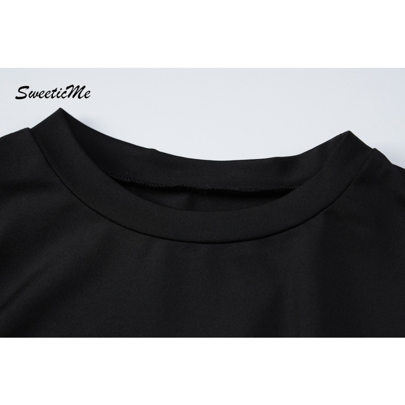 Đầm Dài Cổ Tròn Tay Dài Dáng Ôm Phối Màu Tương Phản Thời Trang 2023 Cho Nữ