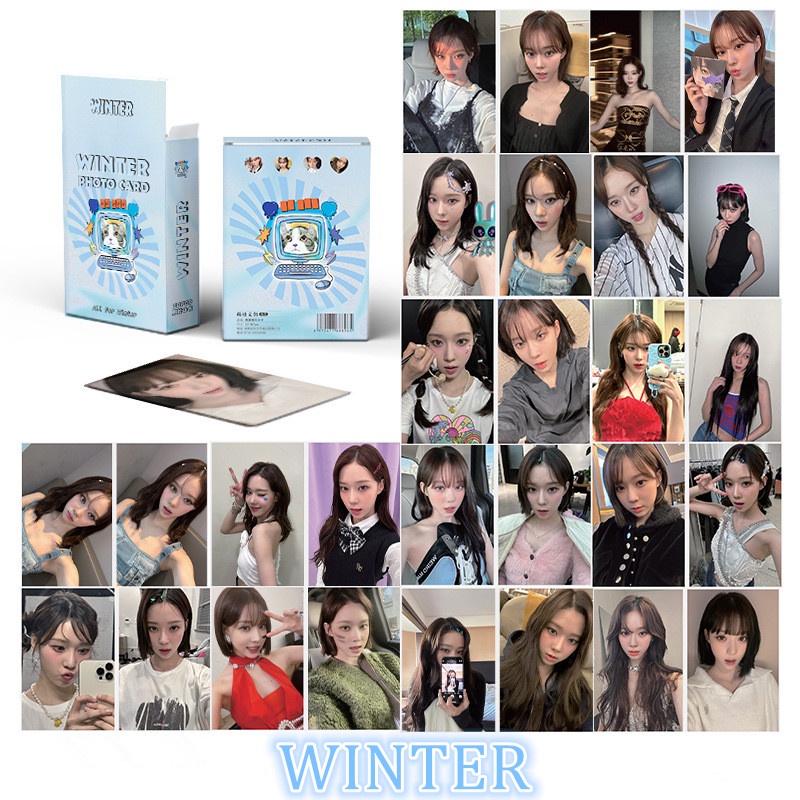 50pcs/box AESPA Photocards Album KARINA NINGNING WINTER GISELLE Laser Lomo Cards Kpop Postcards Fan Colletion Kpopfan store
