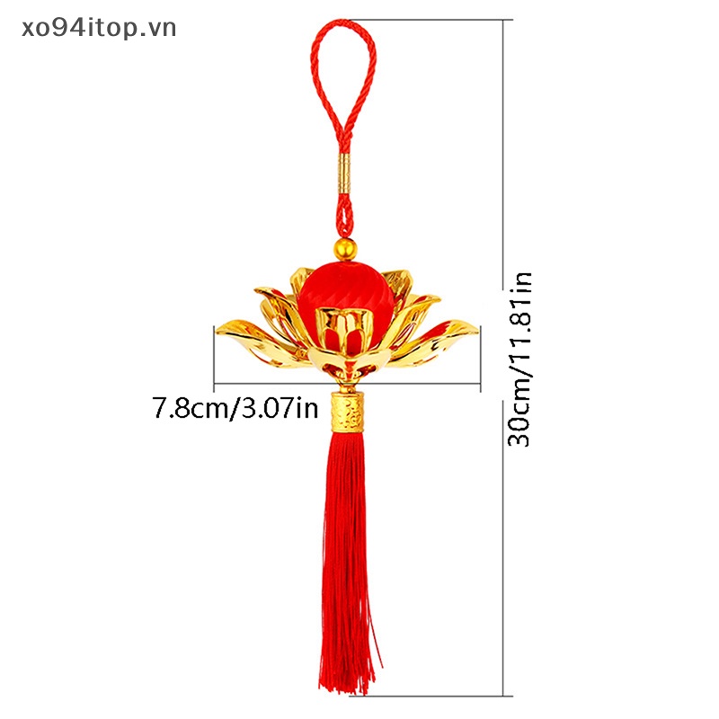 Xoitop 2023 tết nguyên đán quả cầu lụa hoa sen đèn lồng lễ hội mùa xuân treo mặt dây vn