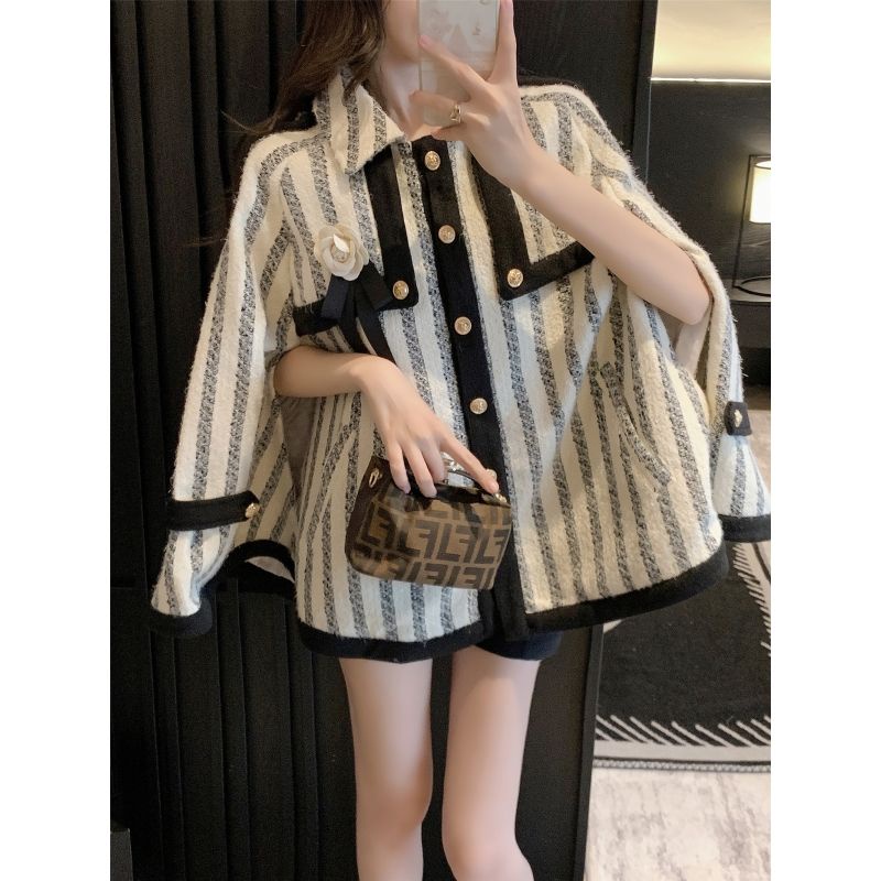 Áo Khoác Phong Cách Niche Celebrity Phối Màu Tương Phản Thời Trang Thu Đông 2022 Mới Cho Nữ