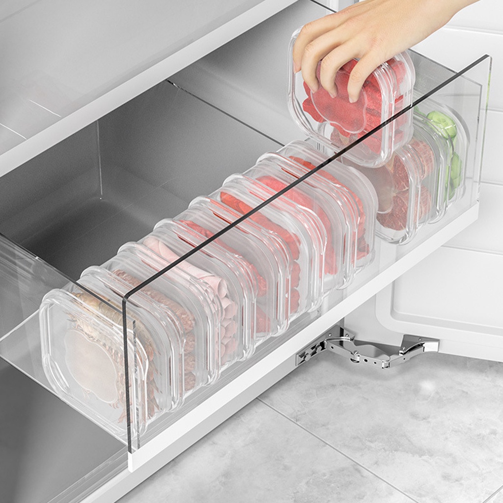 Cover-lifting thịt đông lạnh tươi-hộp giữ / hộp bảo quản thực phẩm di động trong suốt / tủ lạnh hộp đóng gói thực phẩm kín kháng khuẩn / hộp đựng gia đình dụng cụ nhà bếp
