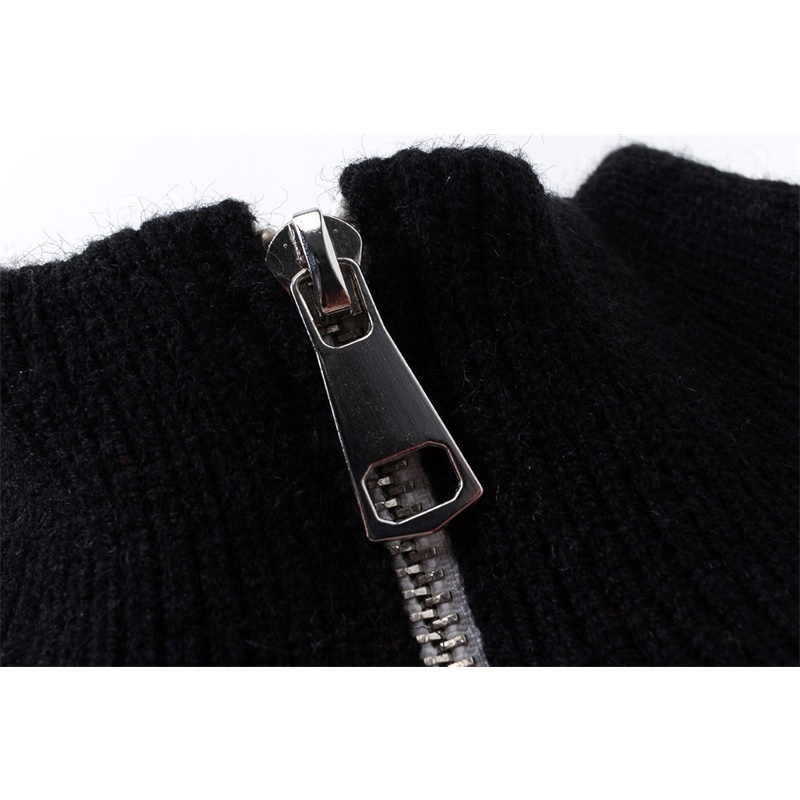 Áo Khoác Cardigan Tay Dài Có Khóa Kéo Thêu Chữ Đôi g Đôi Thời Trang Cổ Điển Cho Cặp Đôi