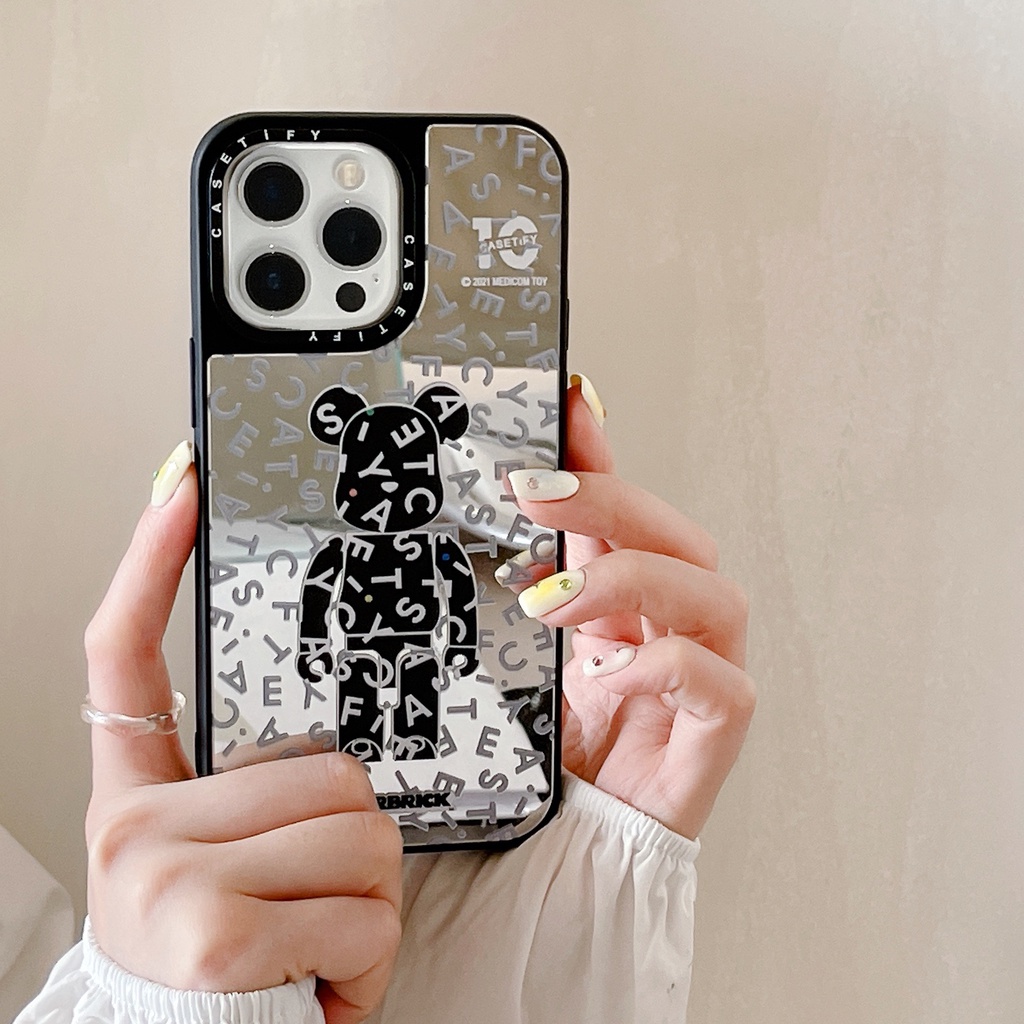 Bearbrick mirror casetify phone case cho iPhone 15 14 13 12 11 pro max plus, vỏ cứng