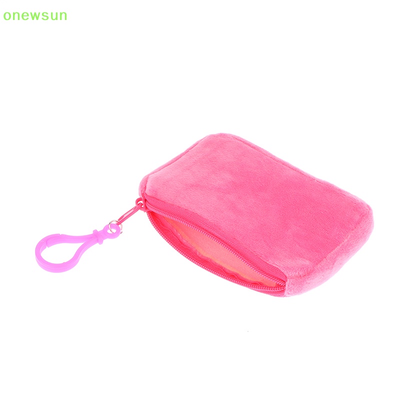 Onewsun màu kẹo dễ thương sang trọng ví tiền xu phụ nữ tối giản hình vuông thay đổi túi ví đựng tai nghe túi đựng chìa khóa mới