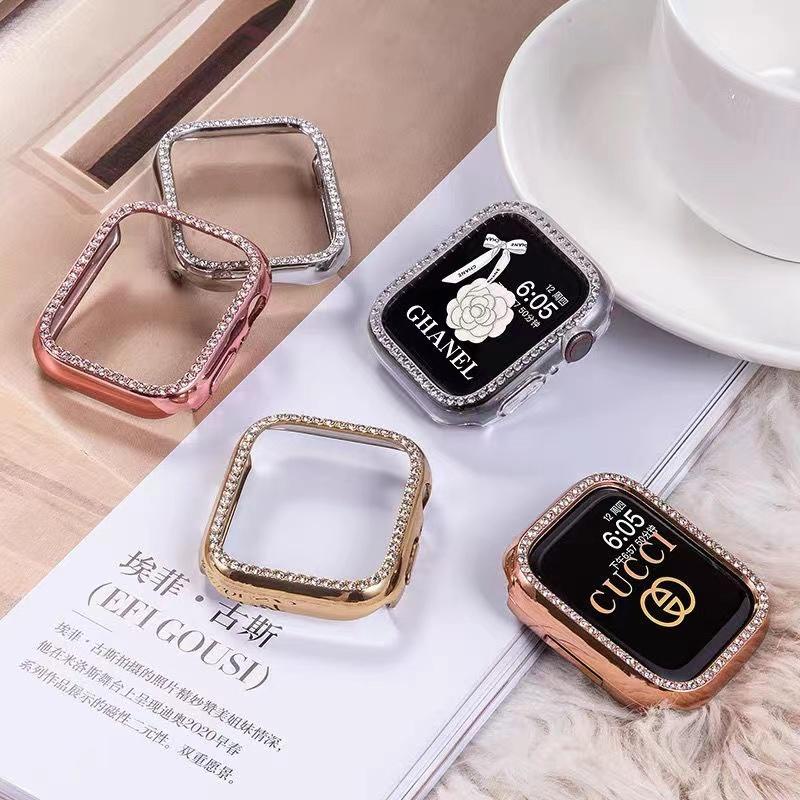Ốp Bảo Vệ đính đá Không có phim màn hình Cho apple watch 8 7 6 5 4 SE 44MM 41MM 45MM 40MM
