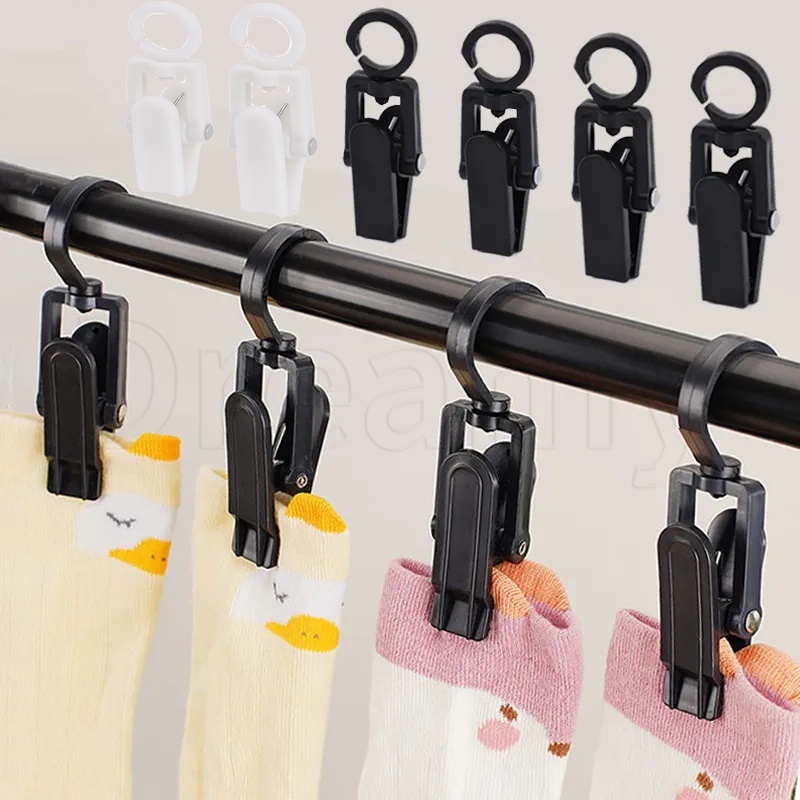 Kẹp móc treo rèm mini / kẹp lưu trữ tất chống gió và chống rơi / kẹp lưu trữ mũ đa chức năng / kẹp nhựa có thể xoay 360 độ cho quần áo và mũ