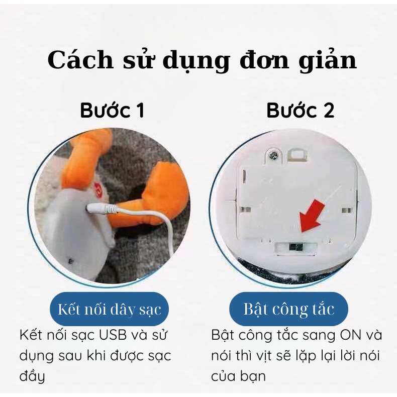 Đồ Chơi Chú Vịt Nhồi Bông Nhún Nhảy Biết Nói, Biết Hát Với 200 Bài Hát