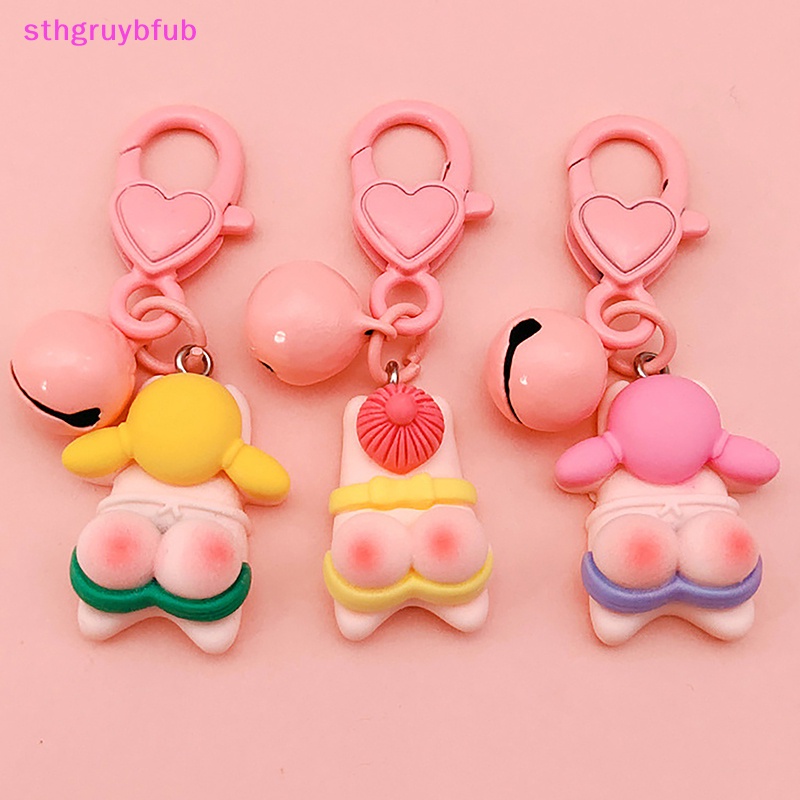 Sthb peach butt áo tắm cô gái móc khóa túi hoạt hình mặt dây chuyền cặp đôi sáng tạo phụ kiện quà tặng vn