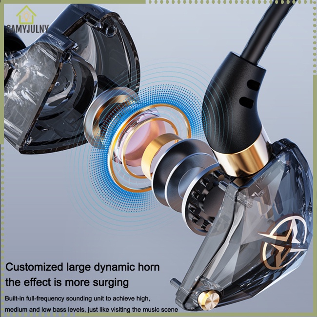 Sam kt02 tai nghe in-ear earbuds 3,5 mm với micrô bass hifi tai nghe để phát trực tuyến tai nghe karaoke