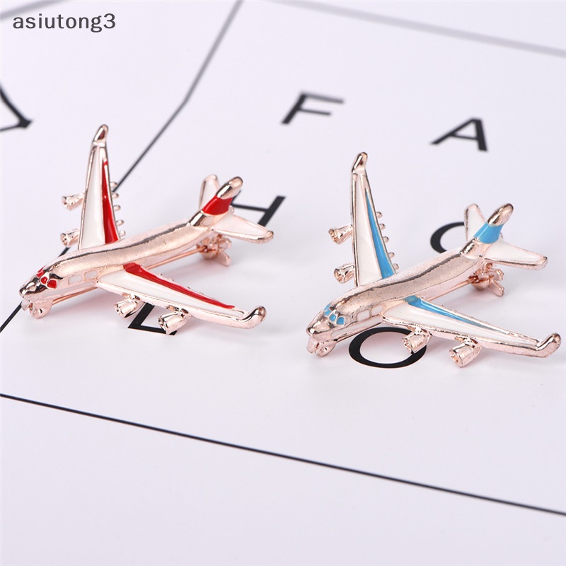 Trâm cài máy bay nhỏ dễ thương trâm cài hợp kim màu xanh pin fighter máy bay mô hình trang sức boutique