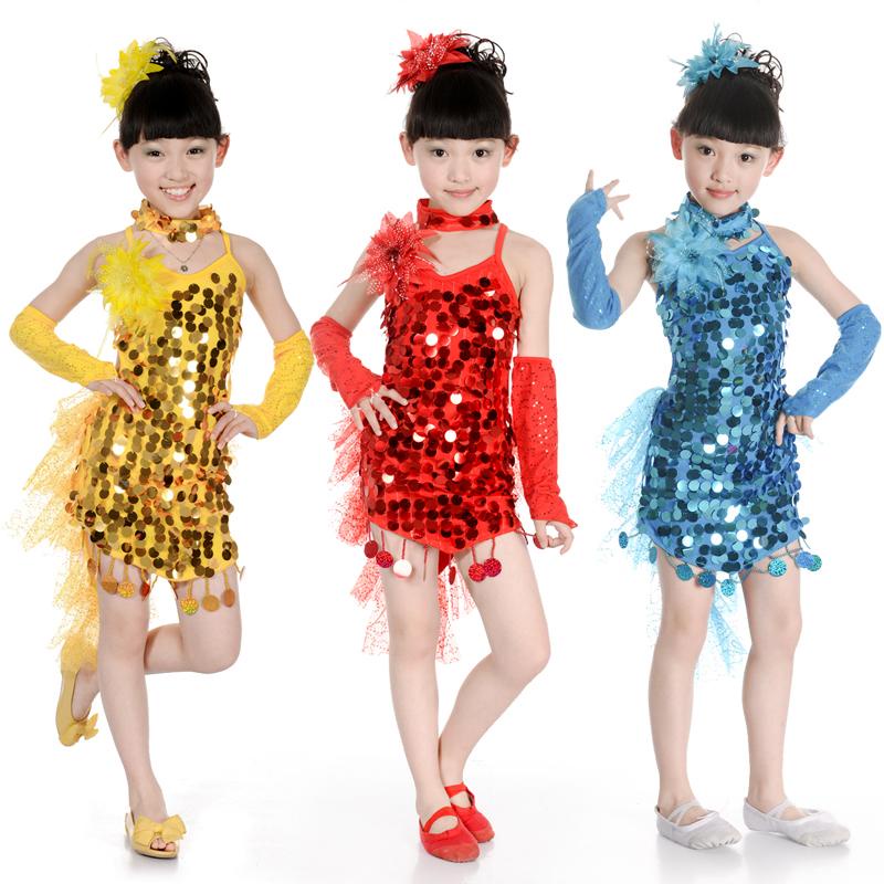 Chân Váy Khiêu Vũ Latin Đính Kim Sa Lấp Lánh Dễ Thương Cho Bé Gái