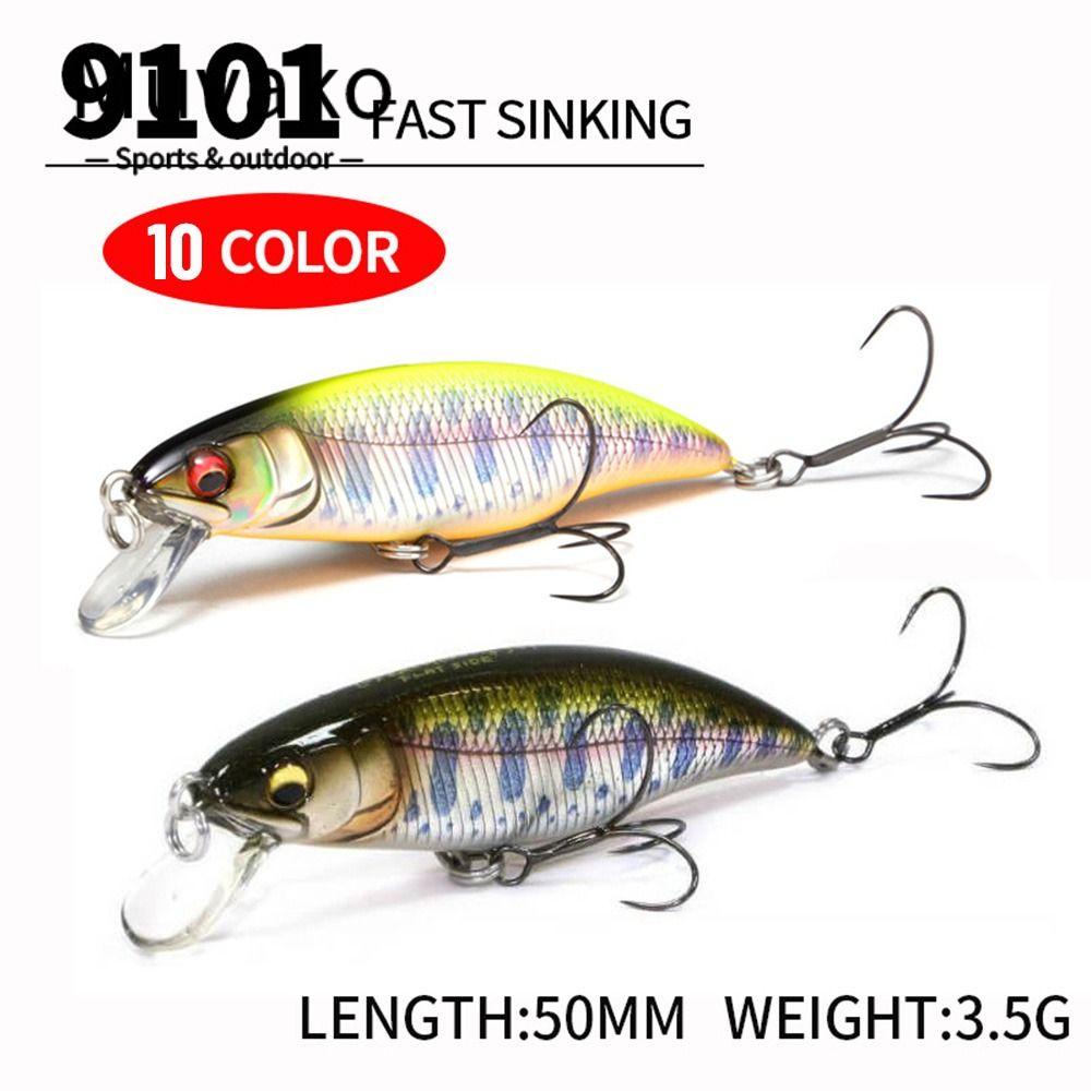 Muvako Mồi minnow chìm mồi nhiều màu crankbaits sọc cá vược minnow mồi