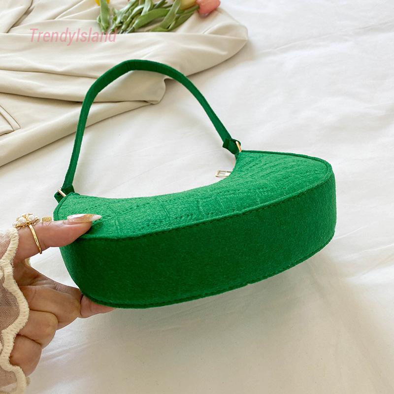 Thời trang nữ túi xách màu sắc đơn giản túi nhỏ dưới cánh tay nữ chuỗi màu xanh lá cây túi đeo vai bán chạy túi tote da nữ