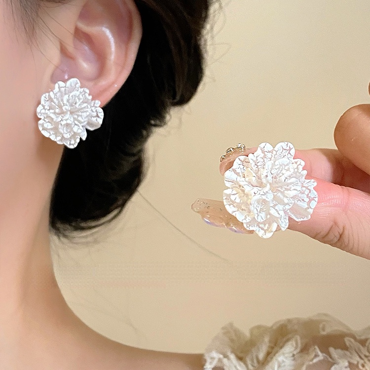 3d ice flowers ear studs 925 sterling silver flower earrings trang sức thời trang phụ kiện cho phụ nữ cô gái