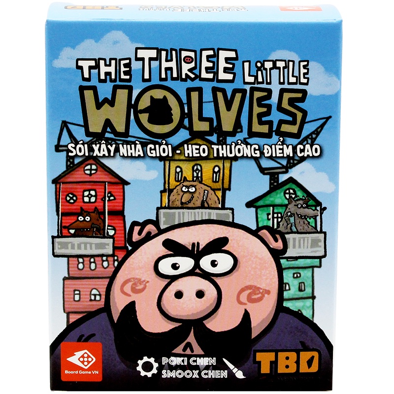 Boardgame Three Little Wolves - Sói Xây Nhà Giỏi Heo Thưởng Điểm Cao