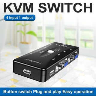 4 cổng vga kvm switch 1080p usb2.0 vga splitter mouse keyboard printer pendrive share switcher box adapter 2 in 1 out kvm switch