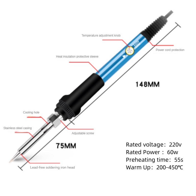 Bút Hàn Điện 220v 110v 60w Có Thể Điều Chỉnh Nhiệt Độ