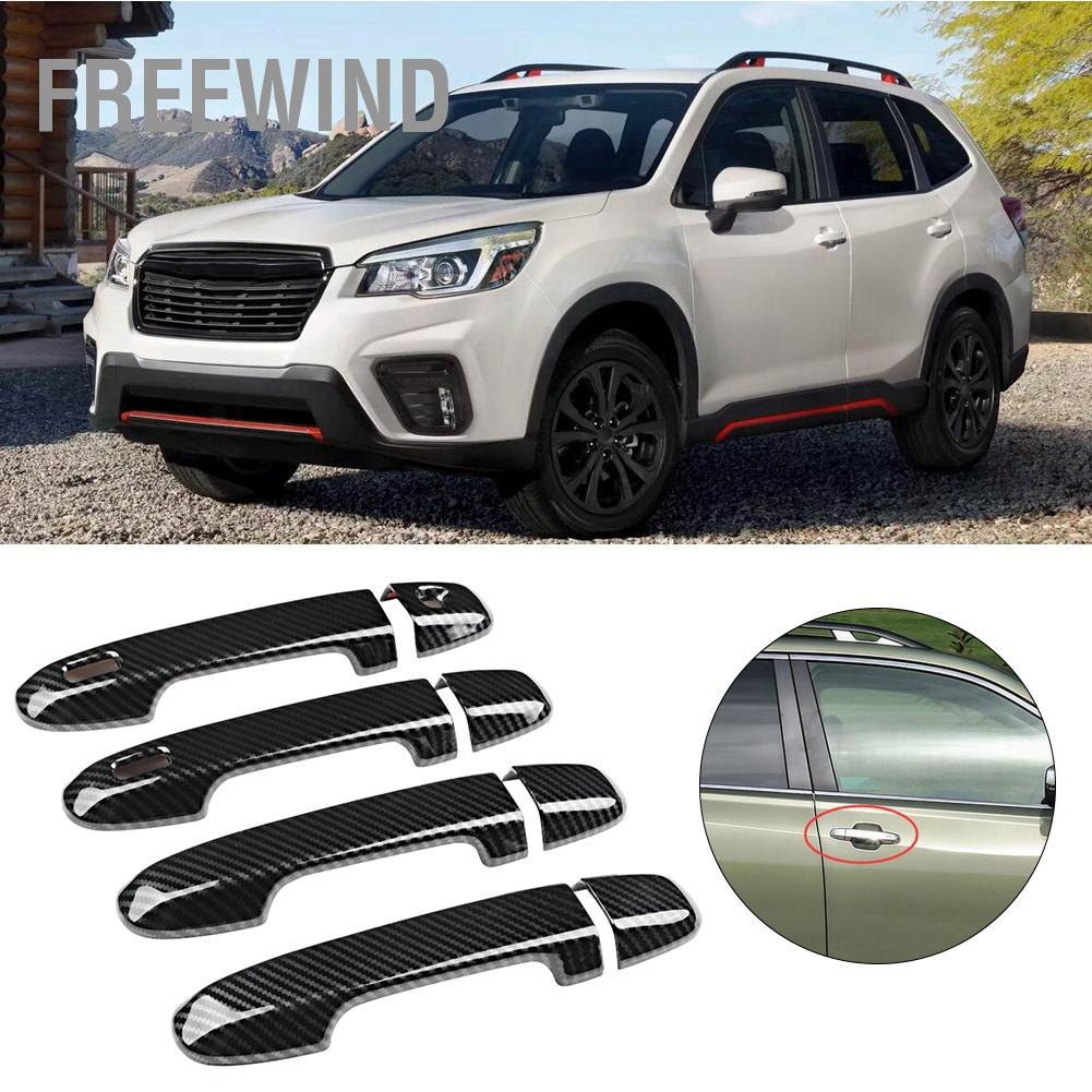 FreeWind 8 Cái/bộ Sợi Carbon Hạt Thông Minh Tay Nắm Cửa Bên Ngoài Bao Viền Phù Hợp Cho Subaru Forester SK 19