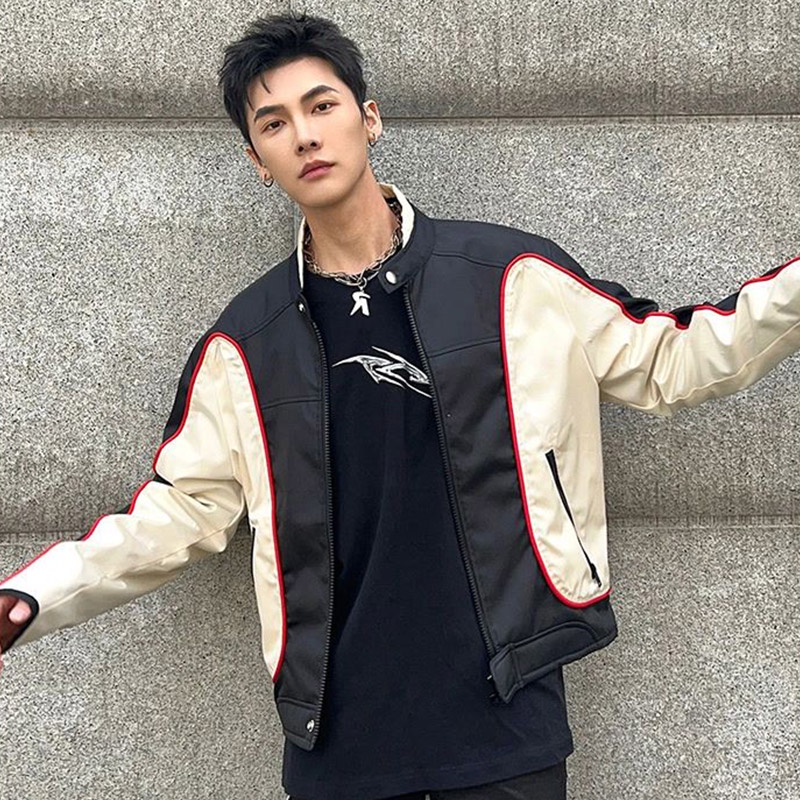 Áo khoác VUNC tay dài dáng rộng phong cách đi xe máy thời trang cá tính