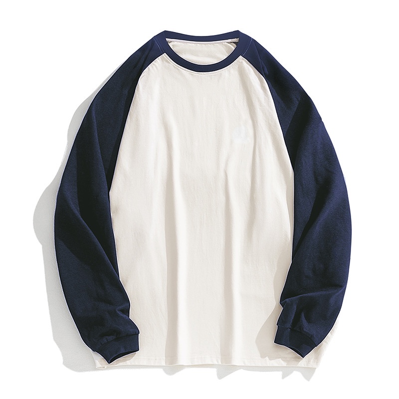 ◐Bộ Áo Thun cotton Tay Dài In Họa Tiết Phối Quần Dài Xếp Ly Thời Trang Xuân Hè Cho Nam