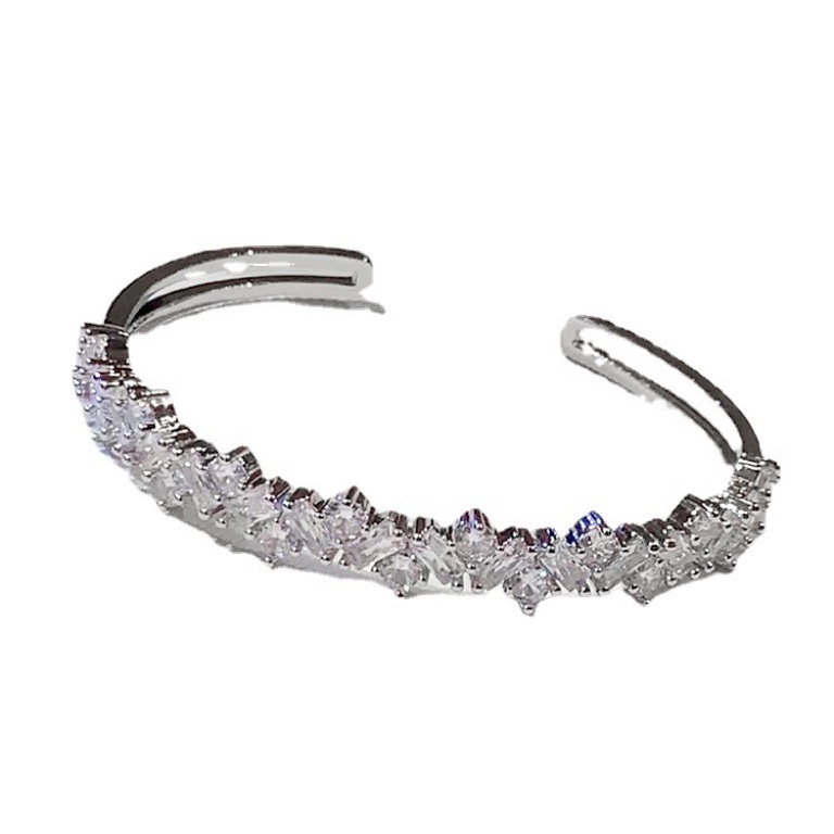 2023 vòng tay bạc rhinestone mới mùa thu đơn giản cô gái vòng tay phụ kiện