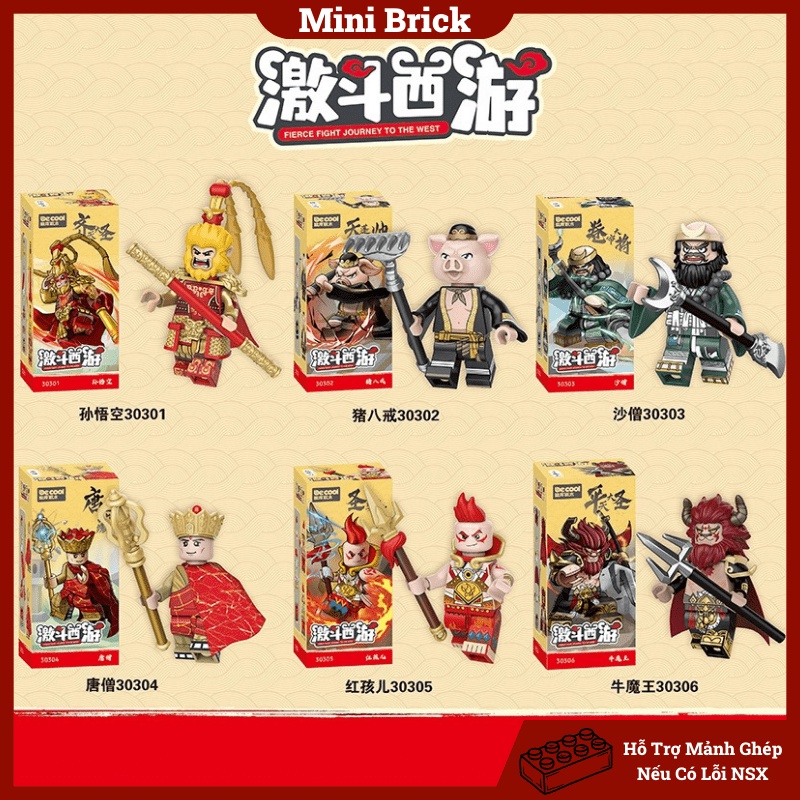Tây Du Ký Mô hình Lắp ráp Minifigures Tôn Ngộ Không 3030A 30301 30302 Đồ chơi Nhân vật Phim truyện Minibrick Minibricks