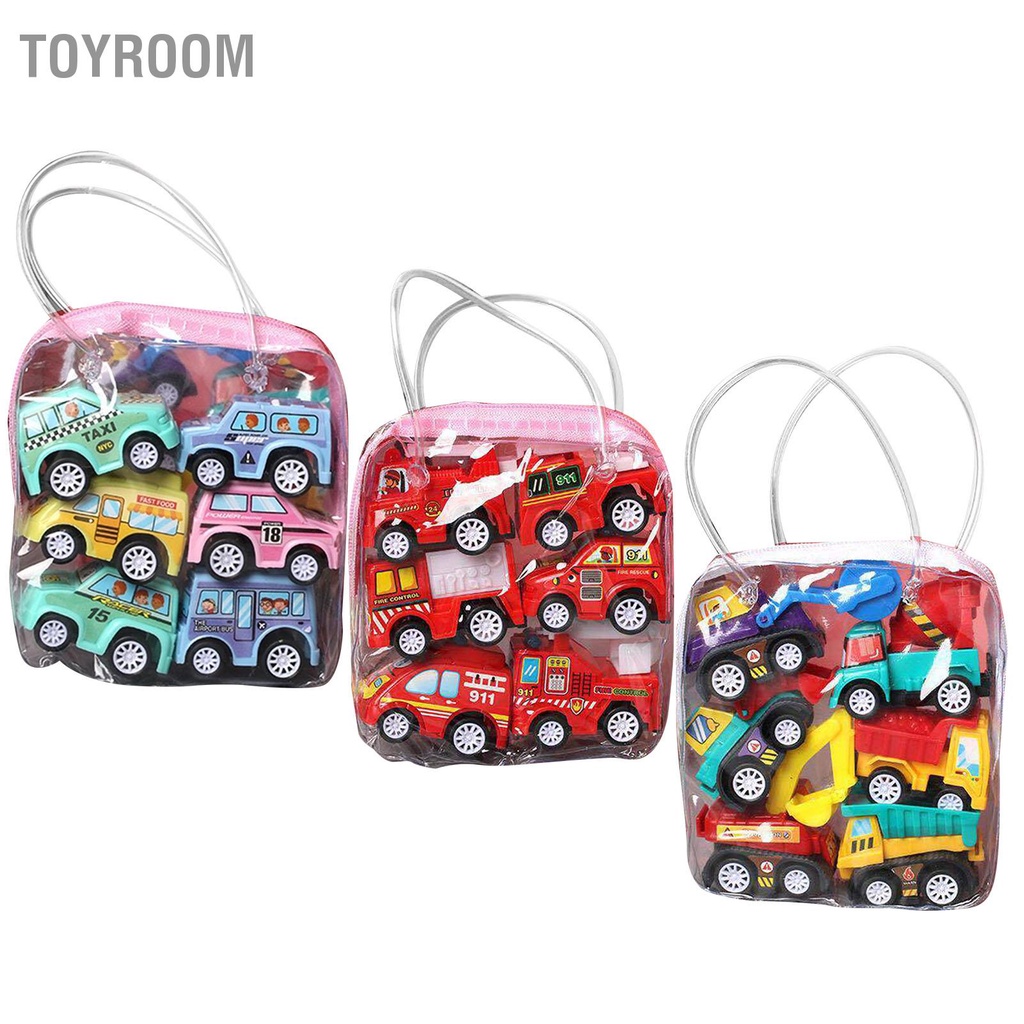 Có thể bán buôn Bộ 6 Kéo Lại Đồ Chơi Ô Tô Tráng Men Chống Sốc Cho Trẻ Em ToyRoom Hàng giao ngay