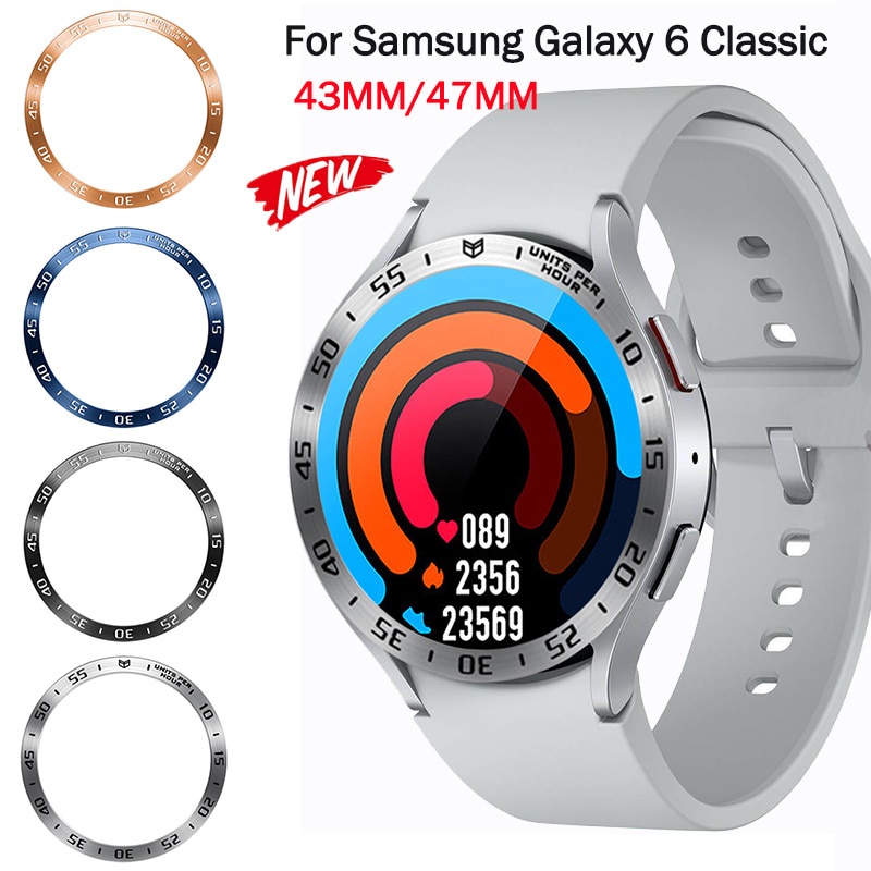Vỏ vòng bezel tương thích cho samsung galaxy watch 6 classic 43mm 47mm khung kim loại bằng thép không gỉ bảo vệ 6 phụ kiện cổ điển