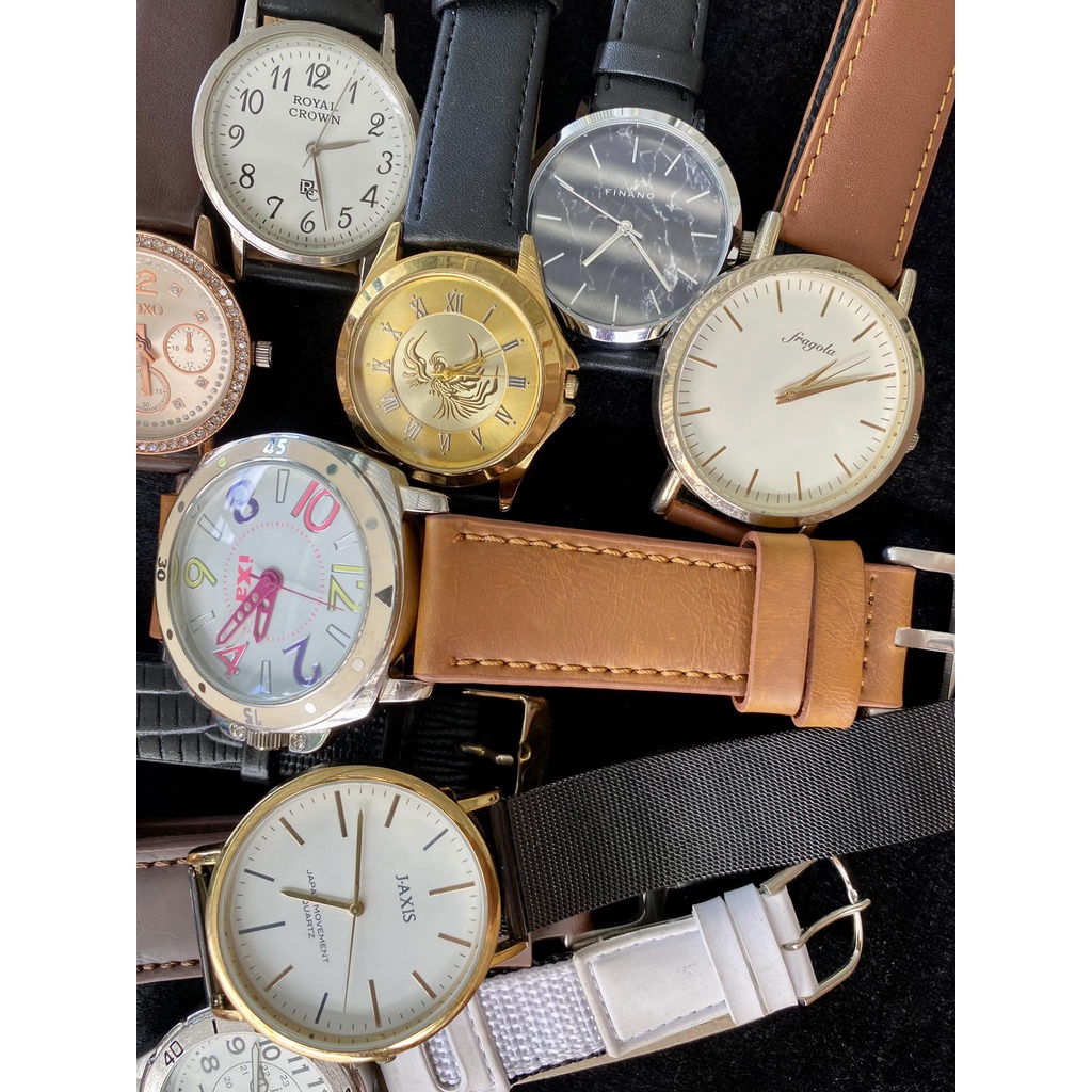 Đồng hồ nam nữ, unisex size kính kèm theo tên sản phẩm phối dây da mới đẹp hàng bãi Nhật 2hand, vintage