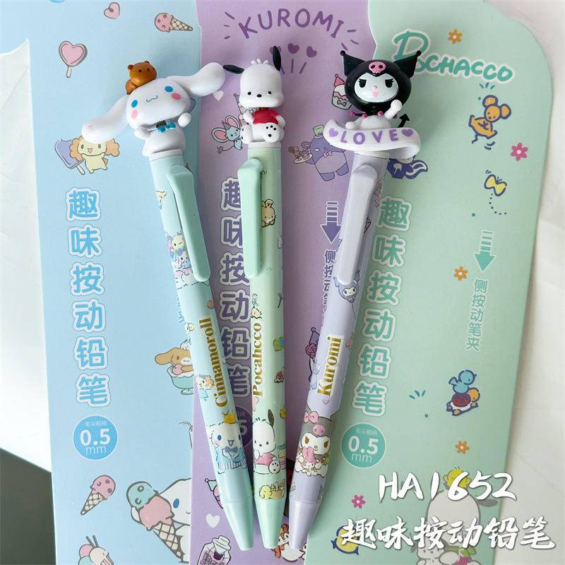 3 cái sanrio pochacco kuromi cinnamoroll phim hoạt hình bút chì cơ dễ thương bút chì tự động bộ quà tặng trẻ em văn phòng phẩm hàn quốc đồ dùng văn phòng quà tặng ngày trẻ em