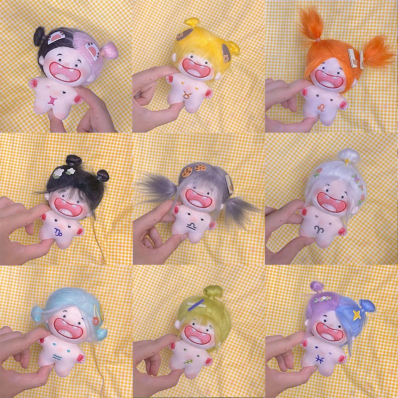 Búp Bê Nhồi Bông cotton 14cm Hình Mặt Cười 12 Cung Hoàng Đạo