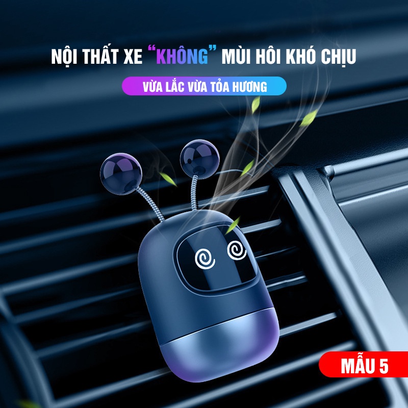 Sáp thơm ô tô mô hình robot lắc lư dễ thương, khử mùi ô tô, hương thơm lâu, trang trí ô tô, trang trí xe hơi 3