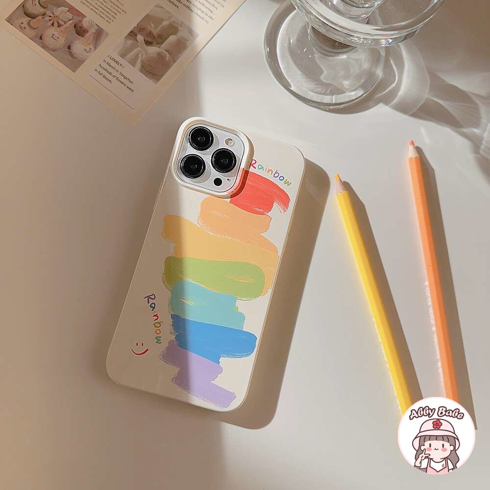 Ốp Điện Thoại TPU Mềm Bo Viền Chống Bụi Màu Cầu Vồng / Trắng Cho IPhone 14 Pro Max 13 12 11 Pro Max