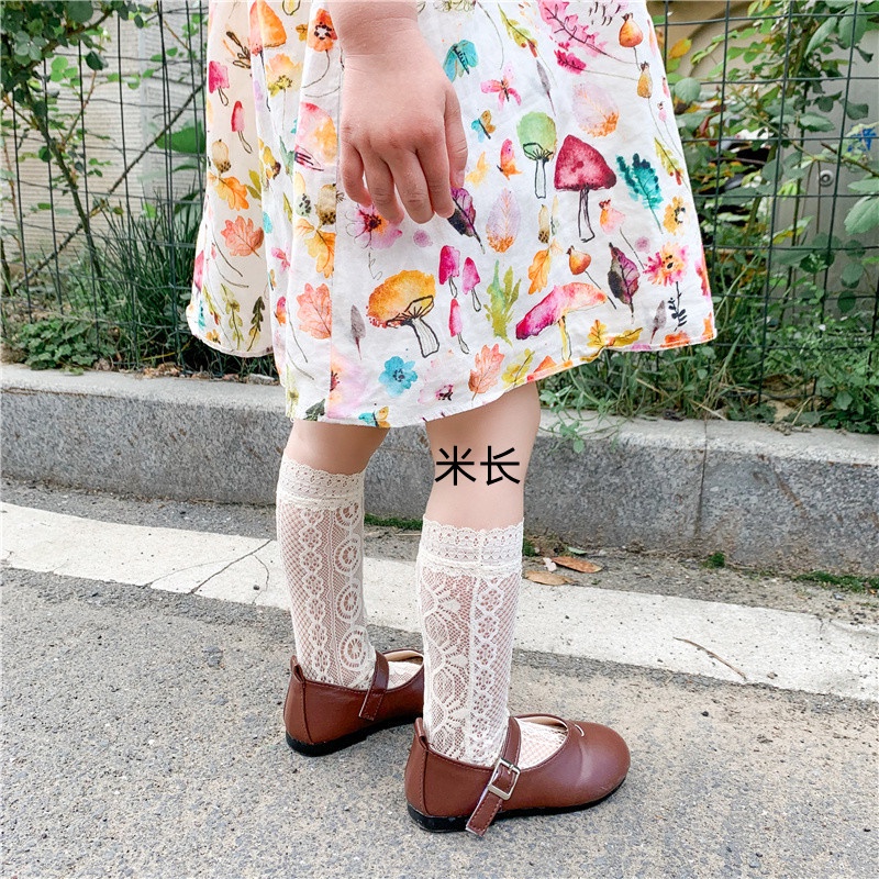 Vớ Hoa Mùa Hè Mỏng Cao Đến Đầu Gối Cho Bé Gái
