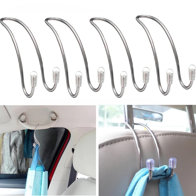 1 Móc Treo Túi Mua Sắm Gắn Lưng Ghế Xe Hơi Bằng Thép Không Gỉ