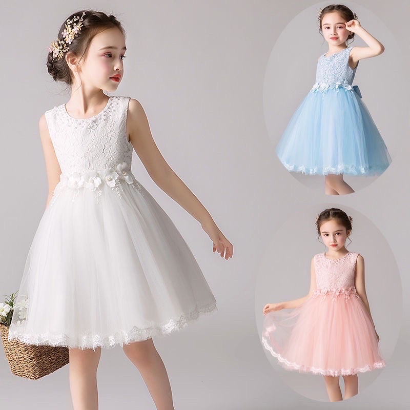 Hàng Có Sẵn Miễn Phí Vận Chuyển Đầm Công Chúa Dáng Phồng Phối Lưới Một Mảnh Chụp Ảnh Lễ Tốt Nghiệp Cho Bé Gái Mẫu Giáo / Bé Gái